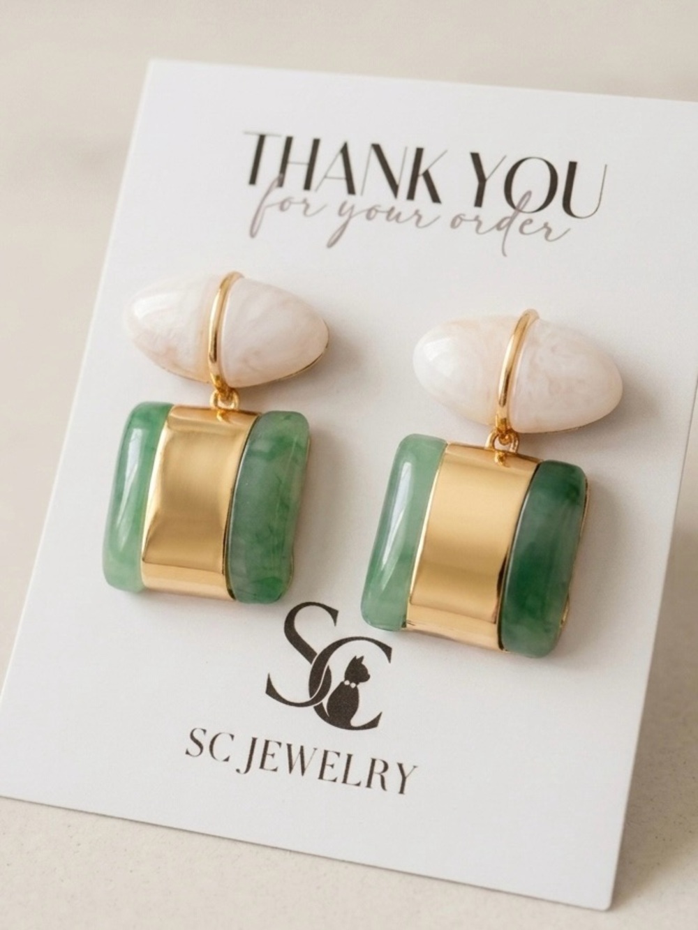 Zara Style DOUBLE RESIN STONE EARRINGS